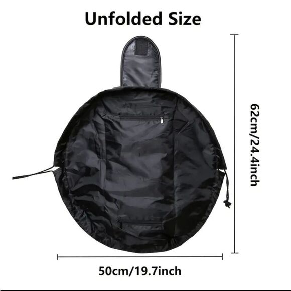 Black Drawstring Makeup Pouch Portable 19" Travel Cosmetic Bag Locker Gym NEW - Picture 5 of 6